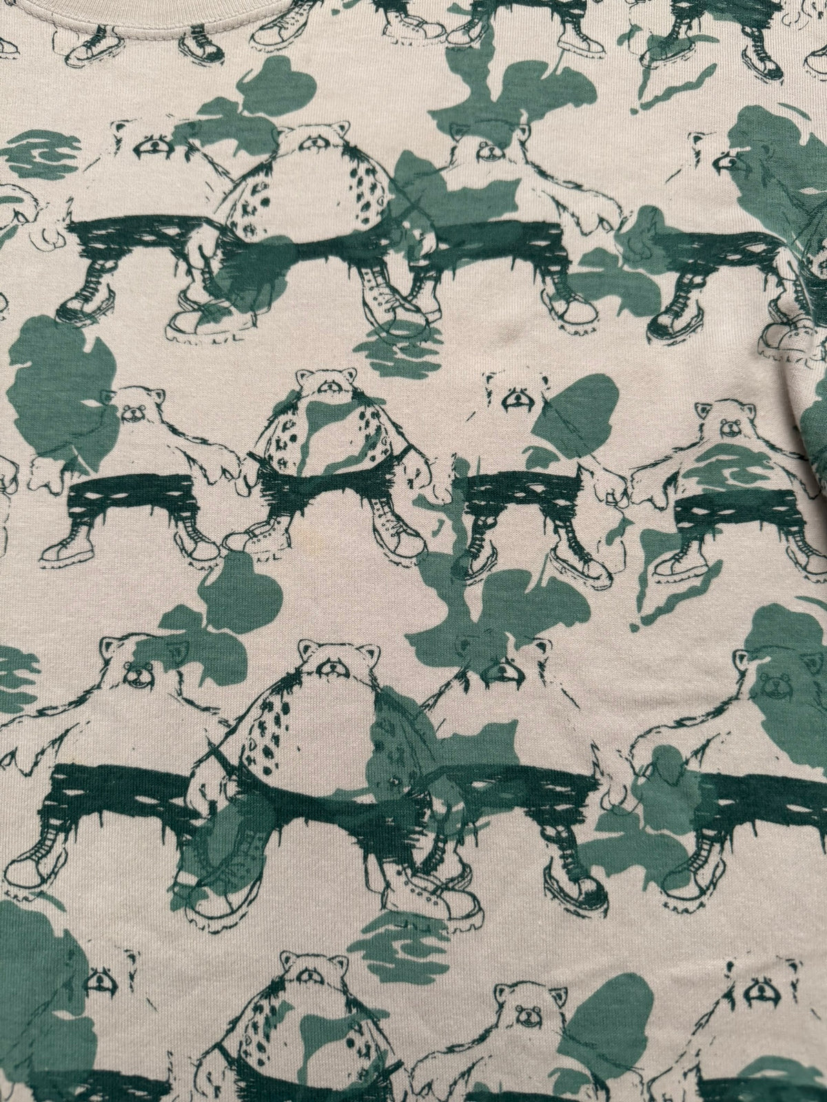 SS02 Undercover "Haze" Camo Bear Print T Shirt