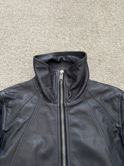 FW13 Rick Owens "Plinth" Long Neck Intarsia Lamb Leather Jacket