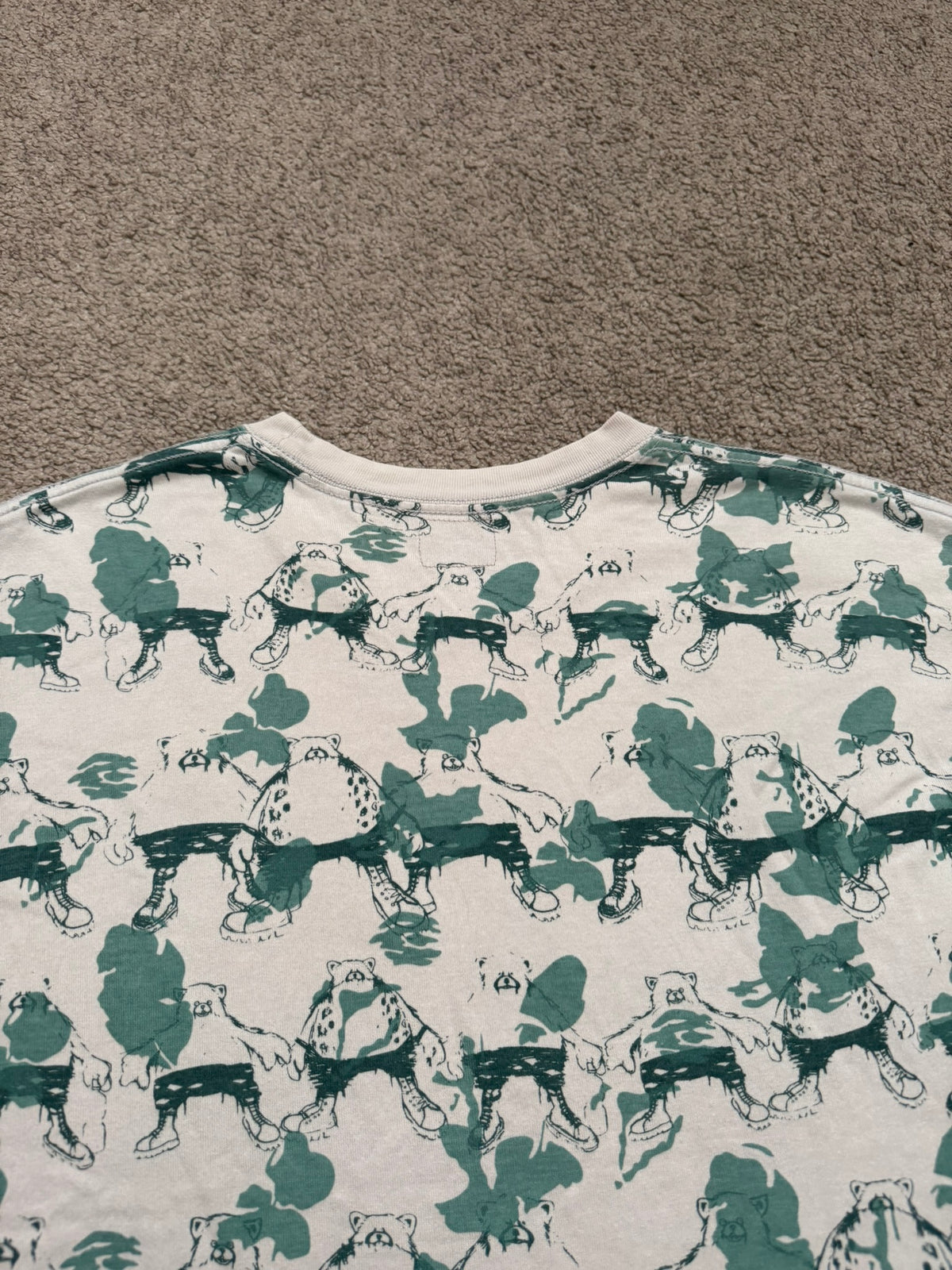 SS02 Undercover "Haze" Camo Bear Print T Shirt