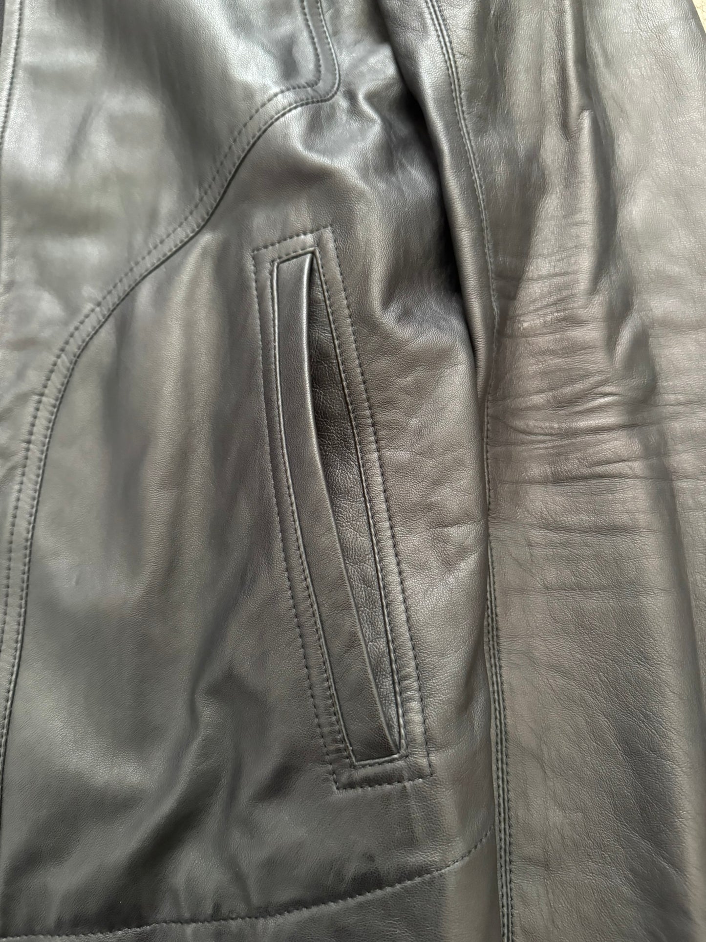 FW13 Rick Owens "Plinth" Long Neck Intarsia Lamb Leather Jacket