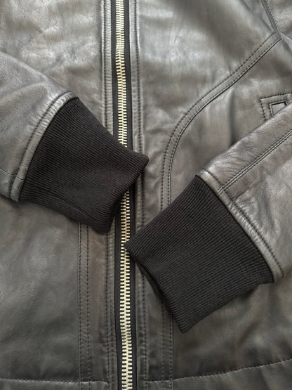 FW13 Rick Owens "Plinth" Long Neck Intarsia Lamb Leather Jacket