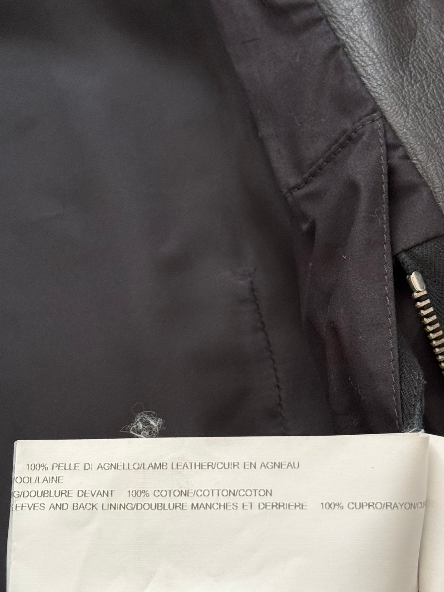 FW13 Rick Owens "Plinth" Long Neck Intarsia Lamb Leather Jacket