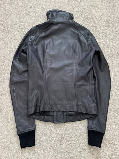 FW13 Rick Owens "Plinth" Long Neck Intarsia Lamb Leather Jacket