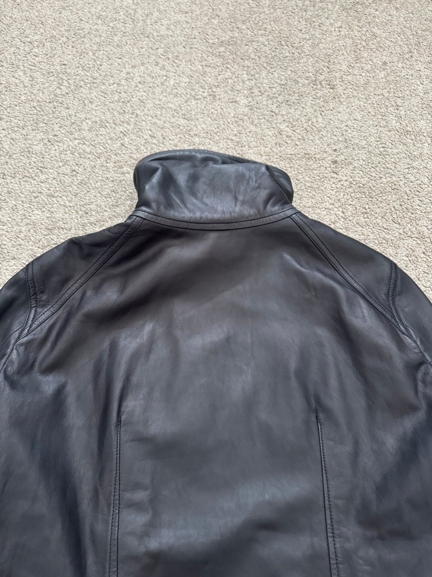 FW13 Rick Owens "Plinth" Long Neck Intarsia Lamb Leather Jacket