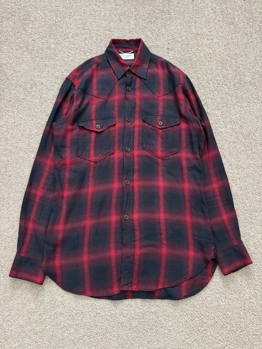 FW15 Saint Laurent by Hedi Slimane MIJ Western Flannel Shirt