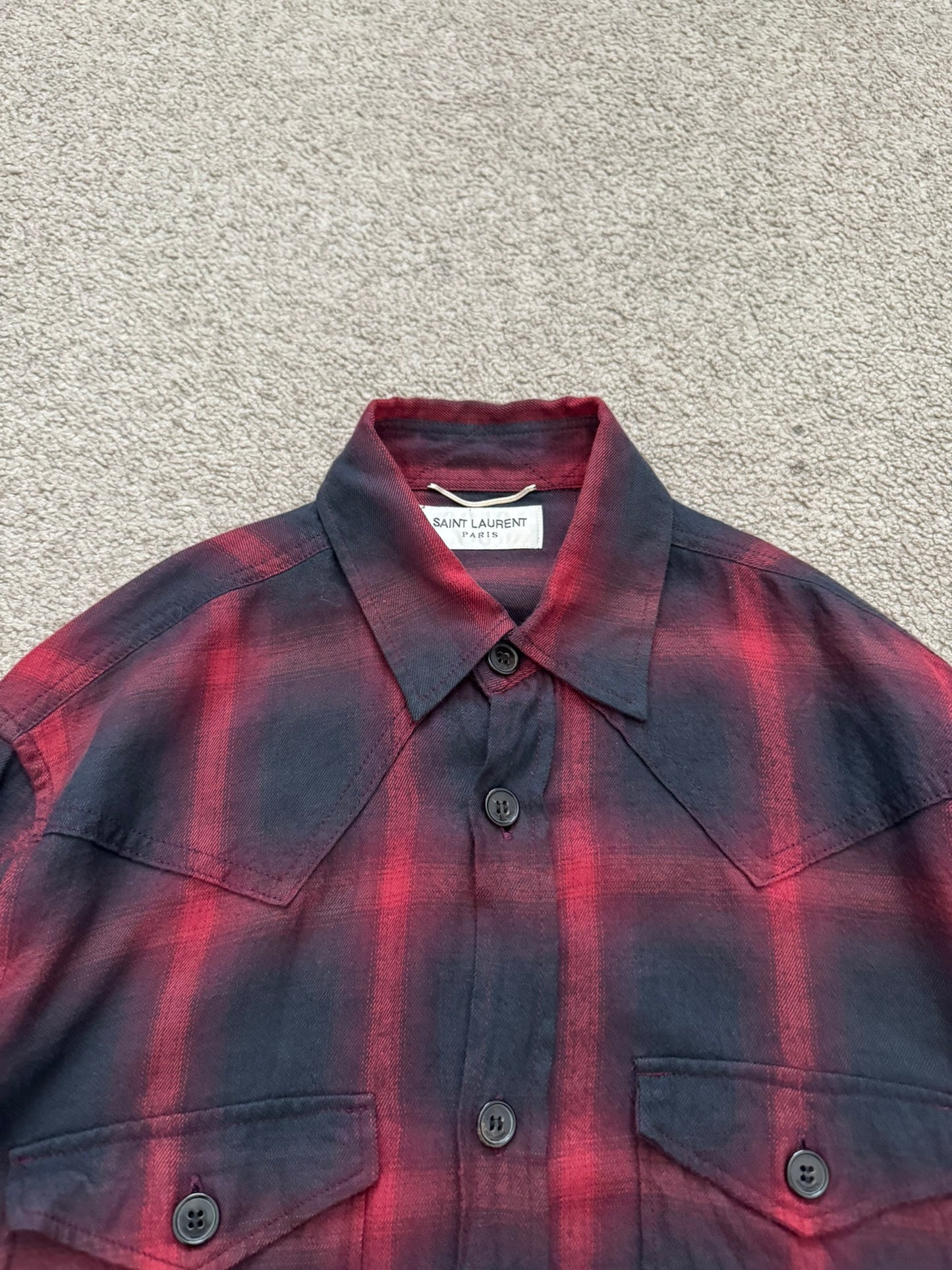 FW15 Saint Laurent by Hedi Slimane MIJ Western Flannel Shirt