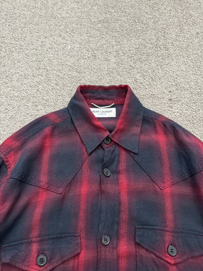 FW15 Saint Laurent by Hedi Slimane MIJ Western Flannel Shirt