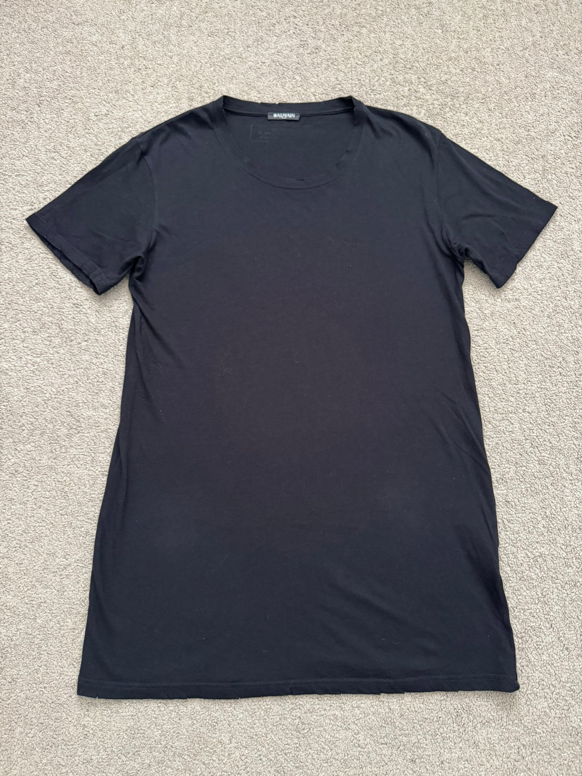 SS11 Balmain by Christophe Decarnin Black Distressed T Shirt