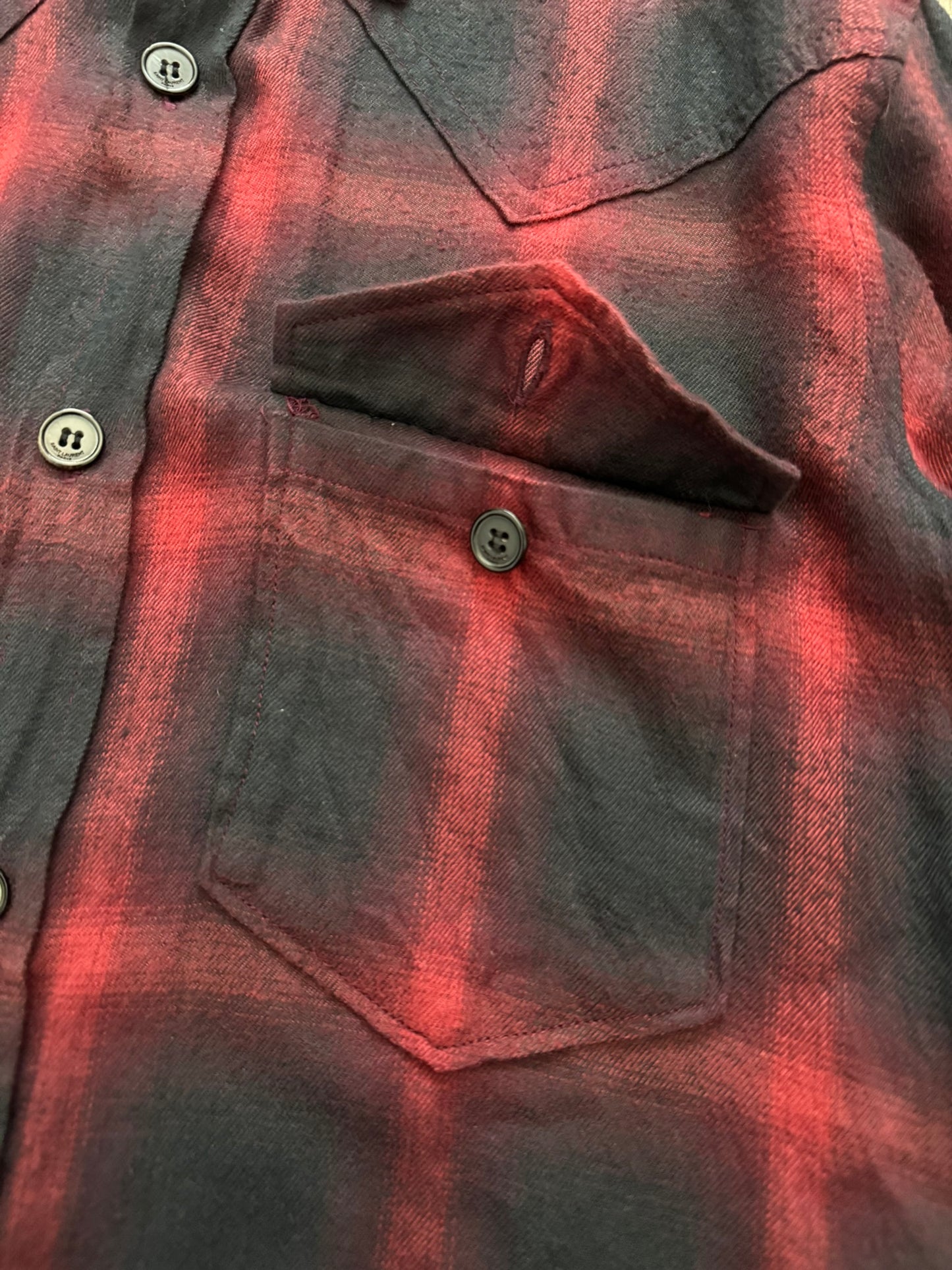 FW15 Saint Laurent by Hedi Slimane MIJ Western Flannel Shirt