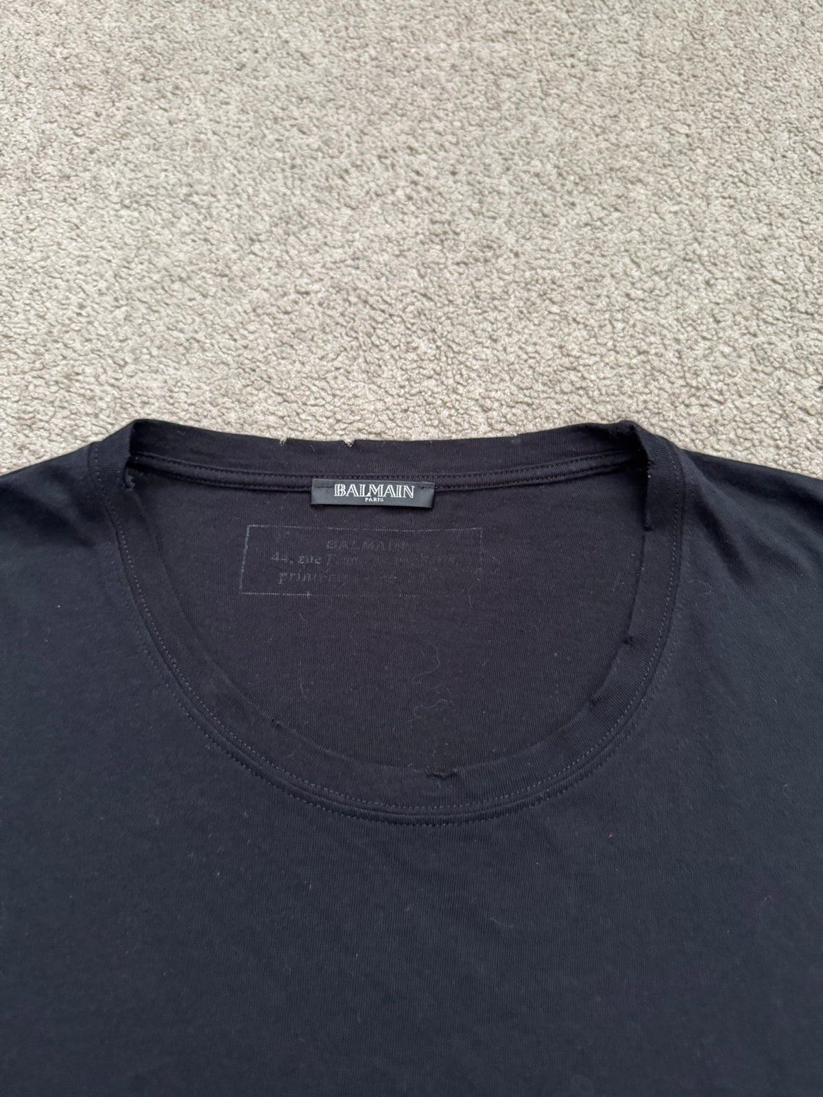 SS11 Balmain by Christophe Decarnin Black Distressed T Shirt