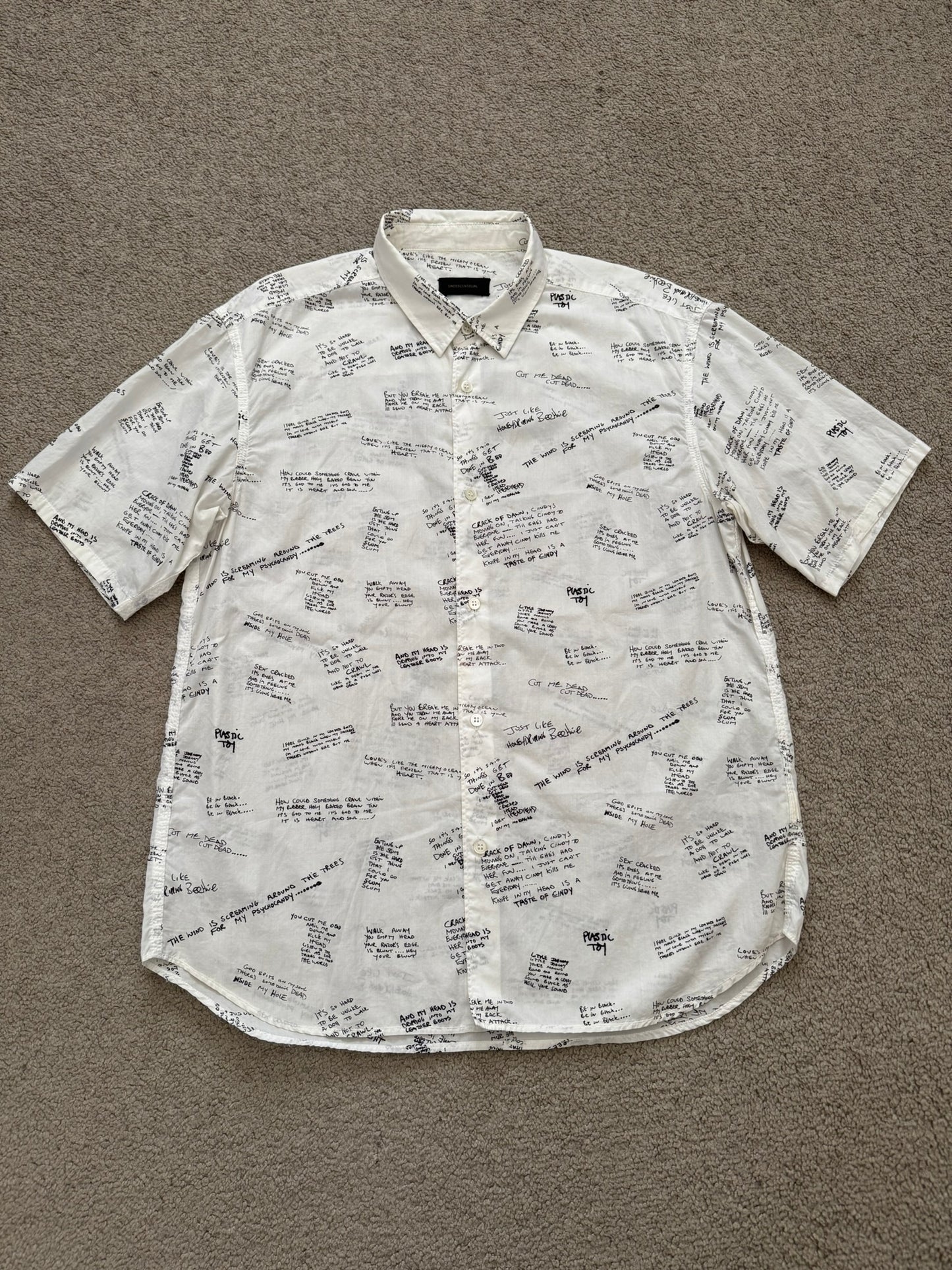 SS14 Undercover The Jesus & Mary Chain Scribbled Lyric Shirt