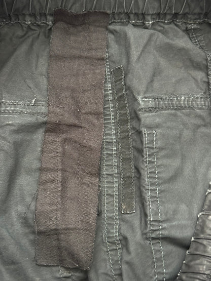 SS21 Rick Owens DRKSHDW Black Waxed Creatch Cargo Pants