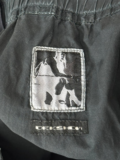 SS21 Rick Owens DRKSHDW Black Waxed Creatch Cargo Pants