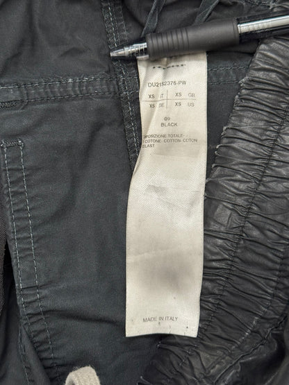 SS21 Rick Owens DRKSHDW Black Waxed Creatch Cargo Pants