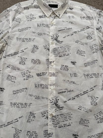 SS14 Undercover The Jesus & Mary Chain Scribbled Lyric Shirt