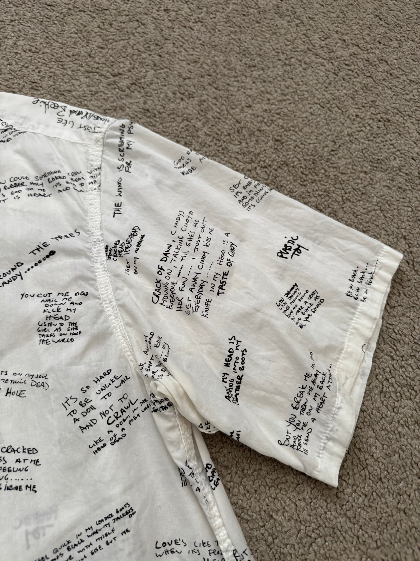 SS14 Undercover The Jesus & Mary Chain Scribbled Lyric Shirt