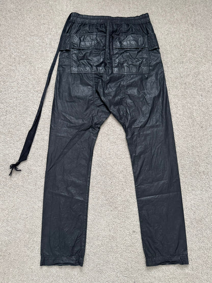 SS21 Rick Owens DRKSHDW Black Waxed Creatch Cargo Pants