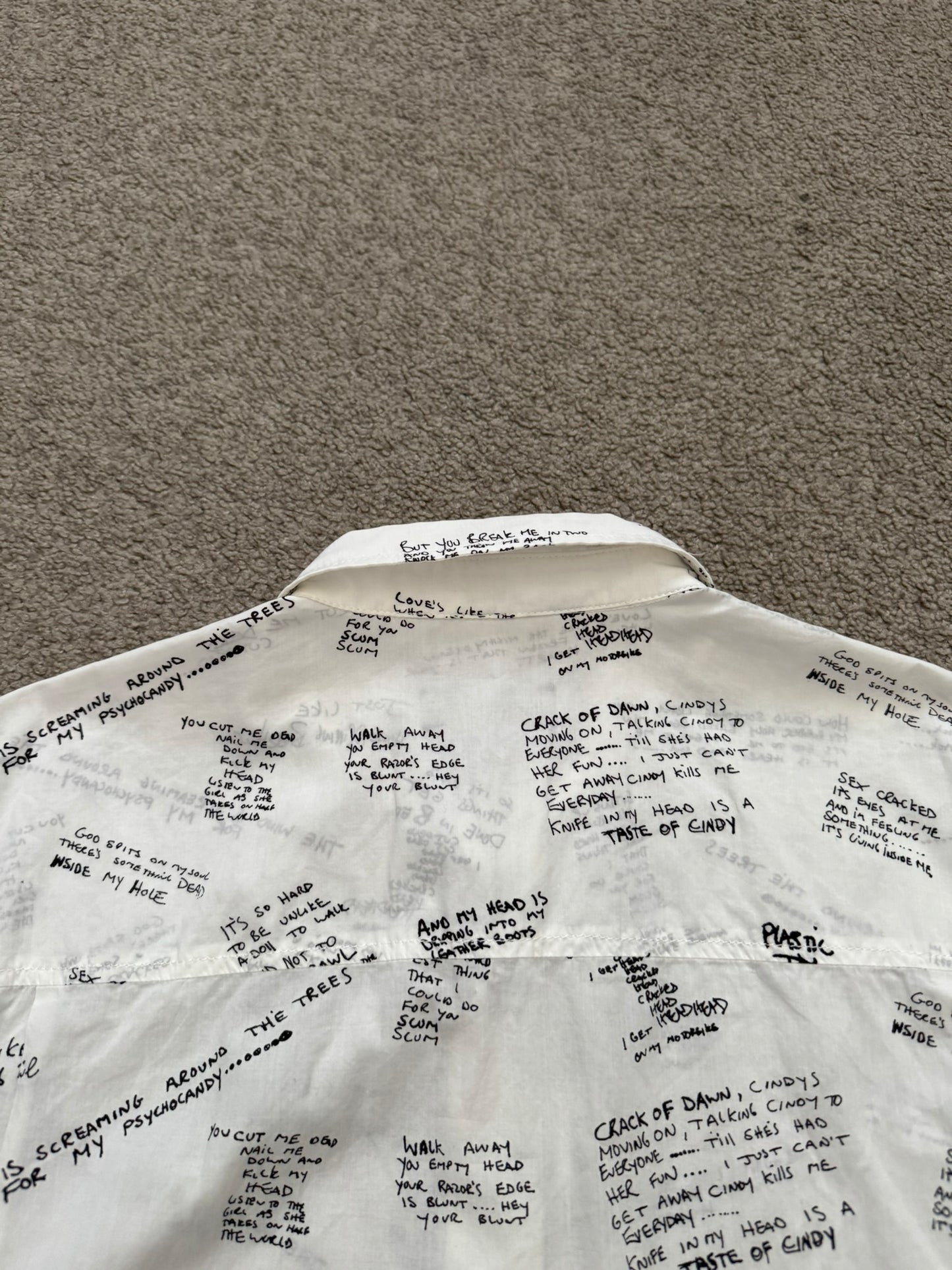 SS14 Undercover The Jesus & Mary Chain Scribbled Lyric Shirt