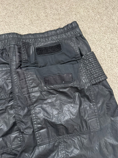 SS21 Rick Owens DRKSHDW Black Waxed Creatch Cargo Pants