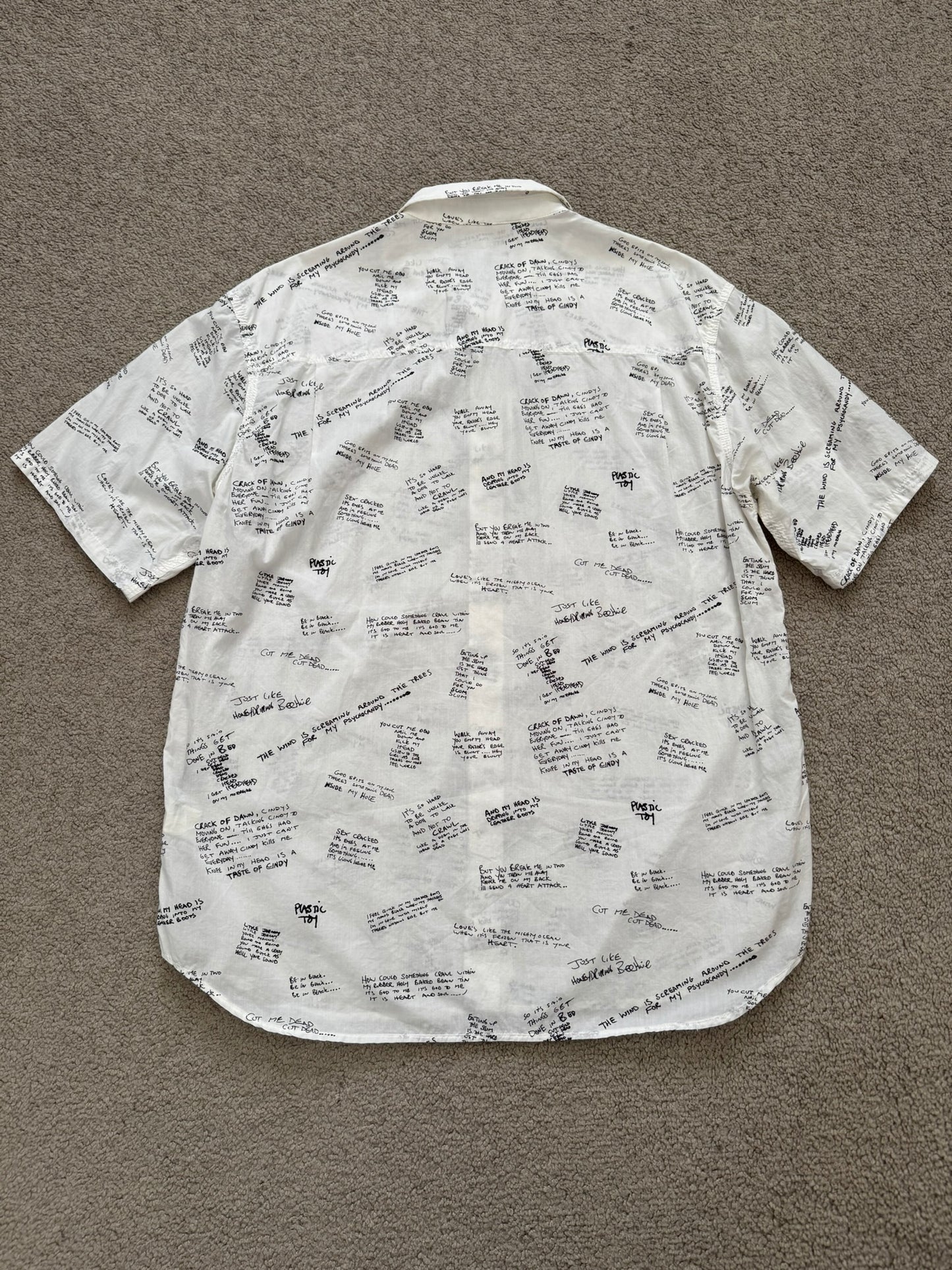 SS14 Undercover The Jesus & Mary Chain Scribbled Lyric Shirt