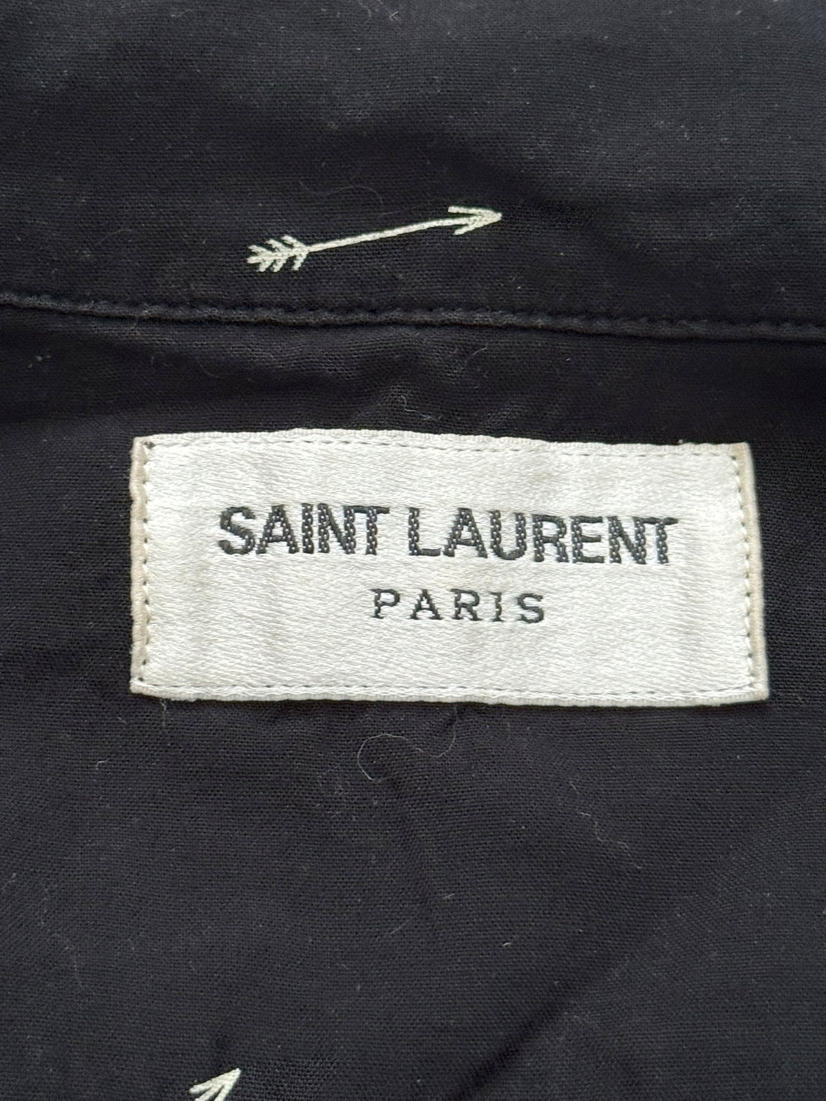 SS21 Saint Laurent Paris Cupid Arrow Logo Camp Short Sleeve Shirt