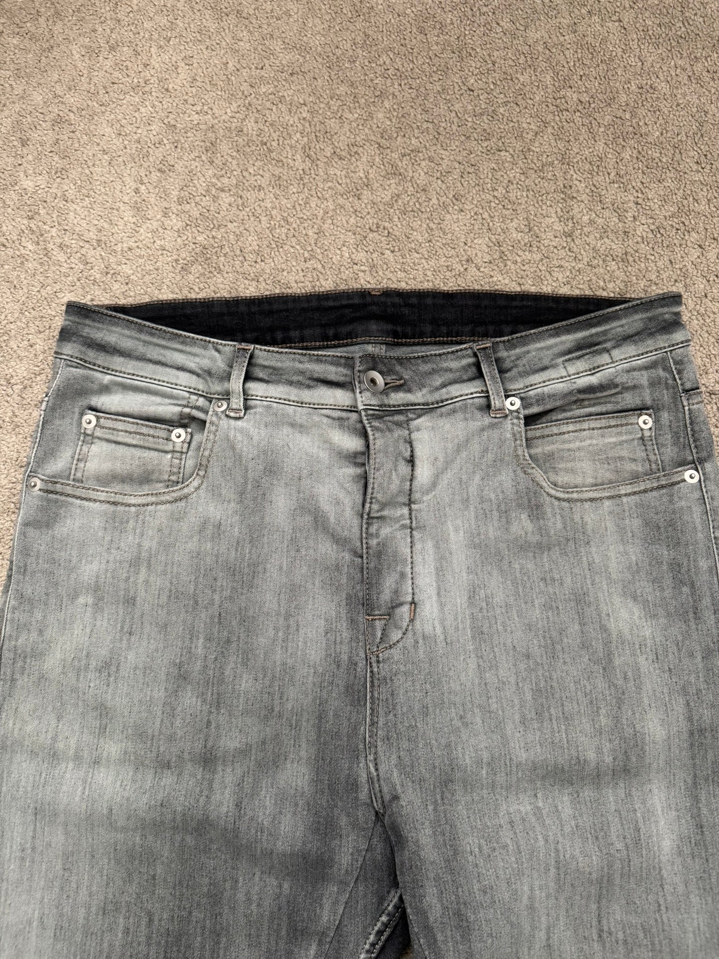 FW20 Rick Owens DRKSHDW Bacteria Wash Detroit Denim Jeans
