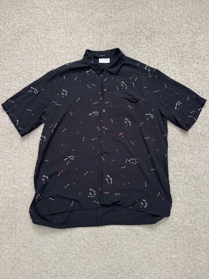 SS21 Saint Laurent Paris Cupid Arrow Logo Camp Short Sleeve Shirt