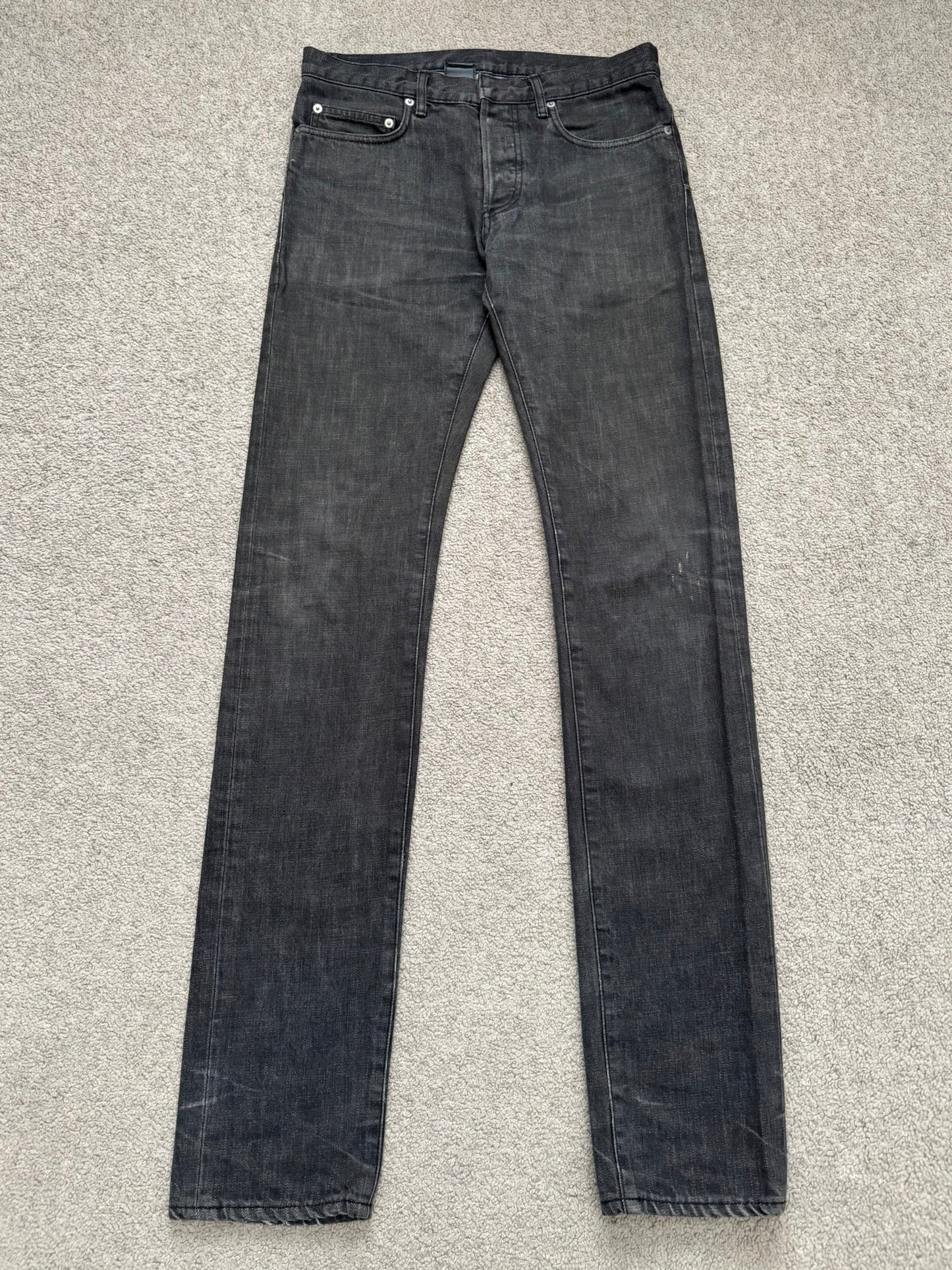 Dior Homme by Hedi Slimane MIJ Faded Black Clawmark Denim Jeans