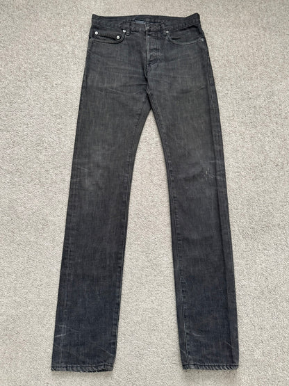 Dior Homme by Hedi Slimane MIJ Faded Black Clawmark Denim Jeans