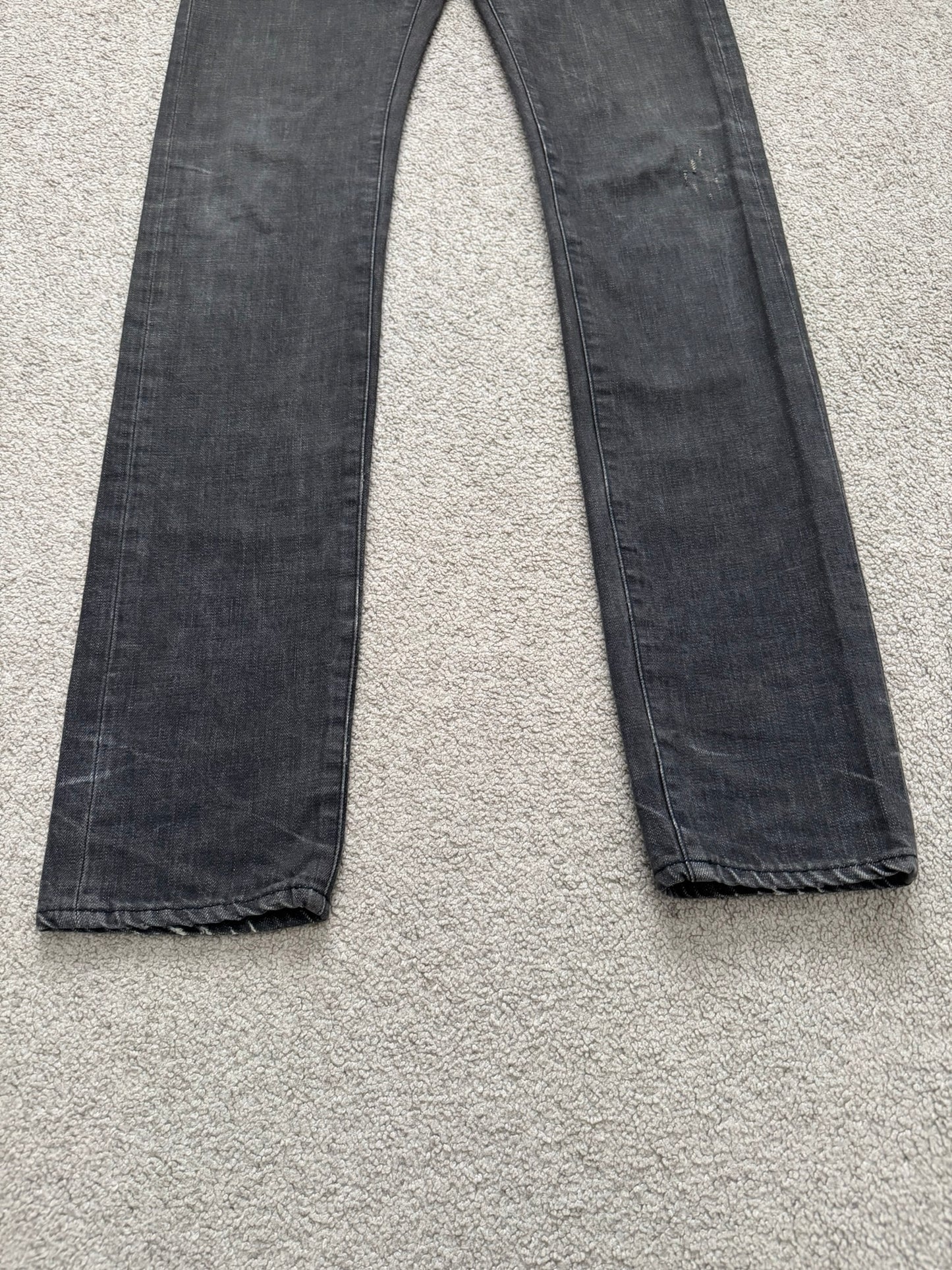Dior Homme by Hedi Slimane MIJ Faded Black Clawmark Denim Jeans