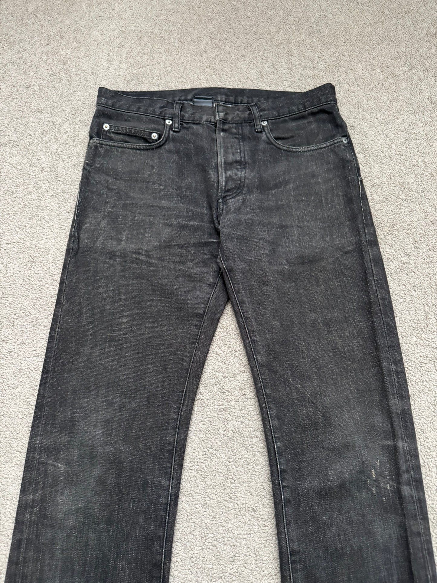 Dior Homme by Hedi Slimane MIJ Faded Black Clawmark Denim Jeans