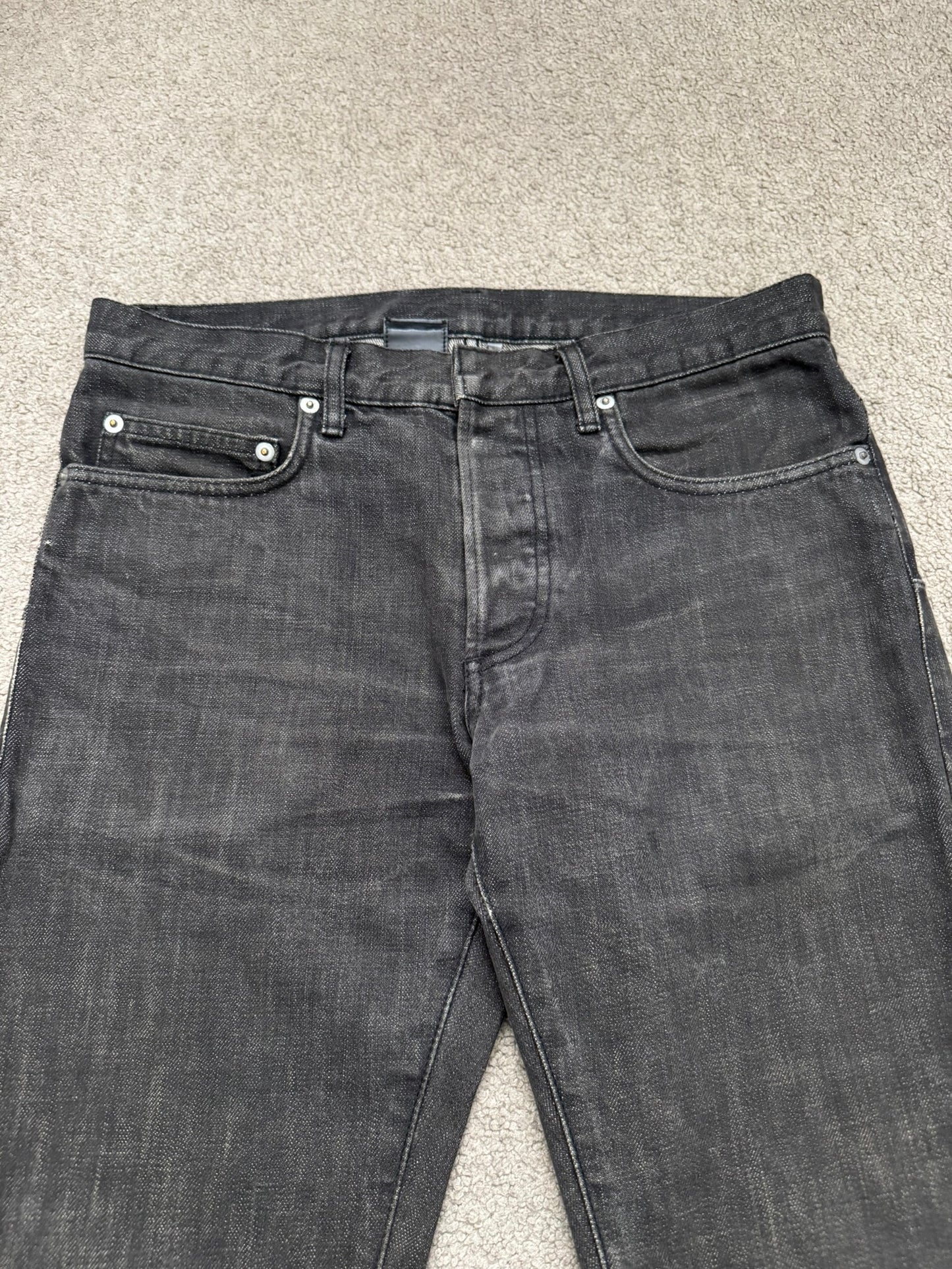 Dior Homme by Hedi Slimane MIJ Faded Black Clawmark Denim Jeans