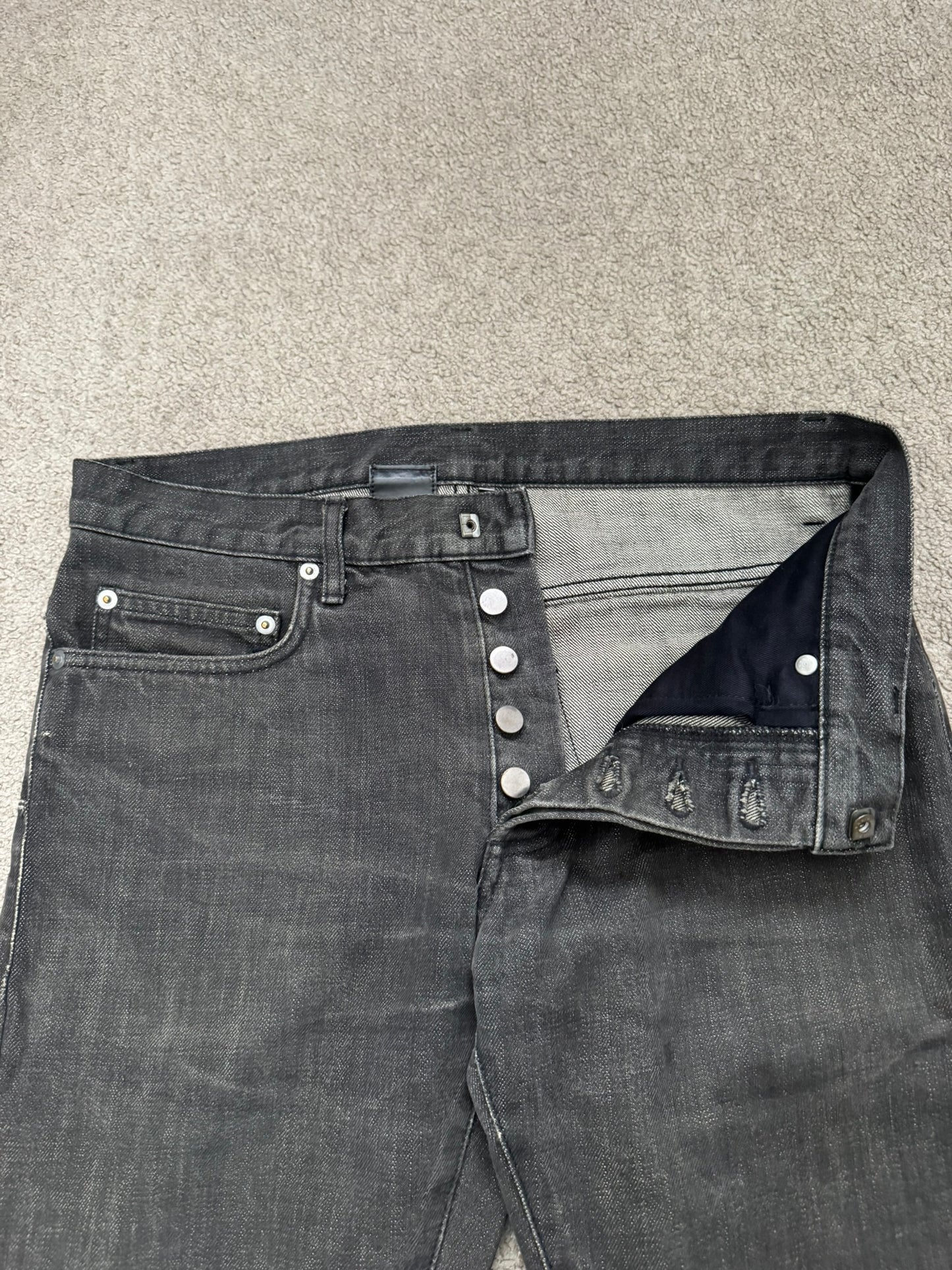 Dior Homme by Hedi Slimane MIJ Faded Black Clawmark Denim Jeans