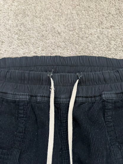 FW15 Rick Owens DRKSHDW Black Corduroy Creatch Cargo Pants