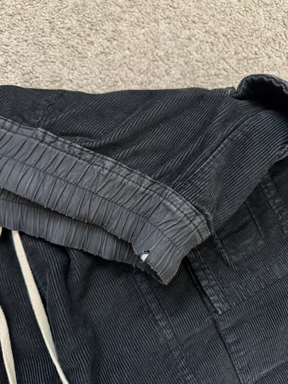 FW15 Rick Owens DRKSHDW Black Corduroy Creatch Cargo Pants