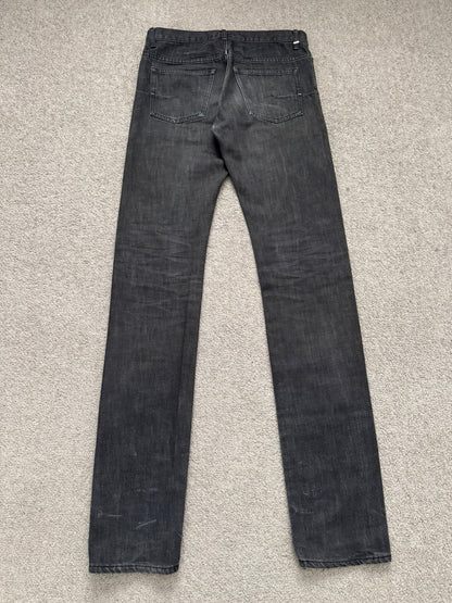 Dior Homme by Hedi Slimane MIJ Faded Black Clawmark Denim Jeans