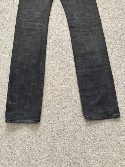 Dior Homme by Hedi Slimane MIJ Faded Black Clawmark Denim Jeans