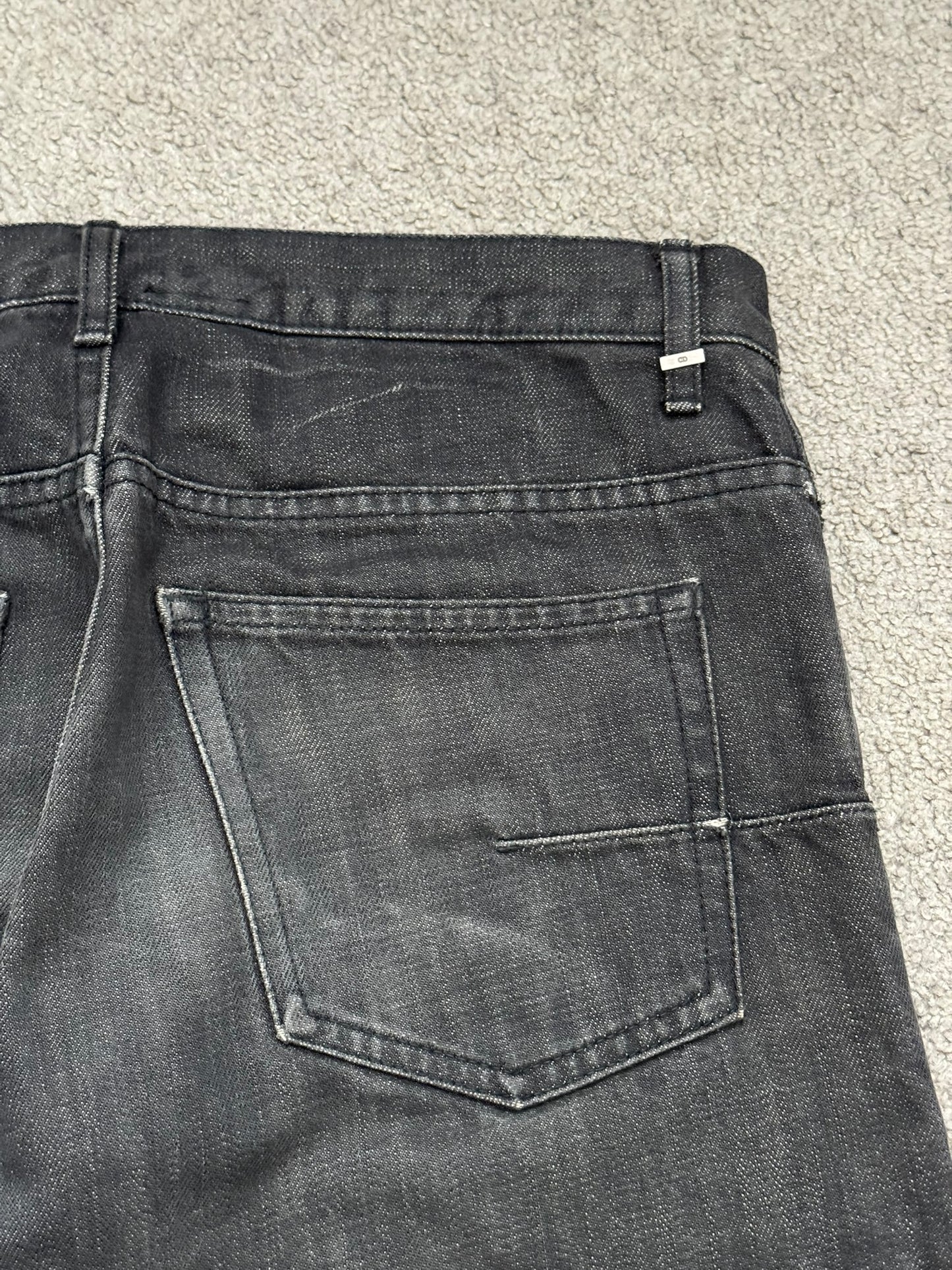 Dior Homme by Hedi Slimane MIJ Faded Black Clawmark Denim Jeans