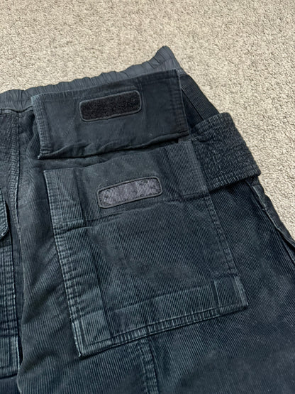 FW15 Rick Owens DRKSHDW Black Corduroy Creatch Cargo Pants