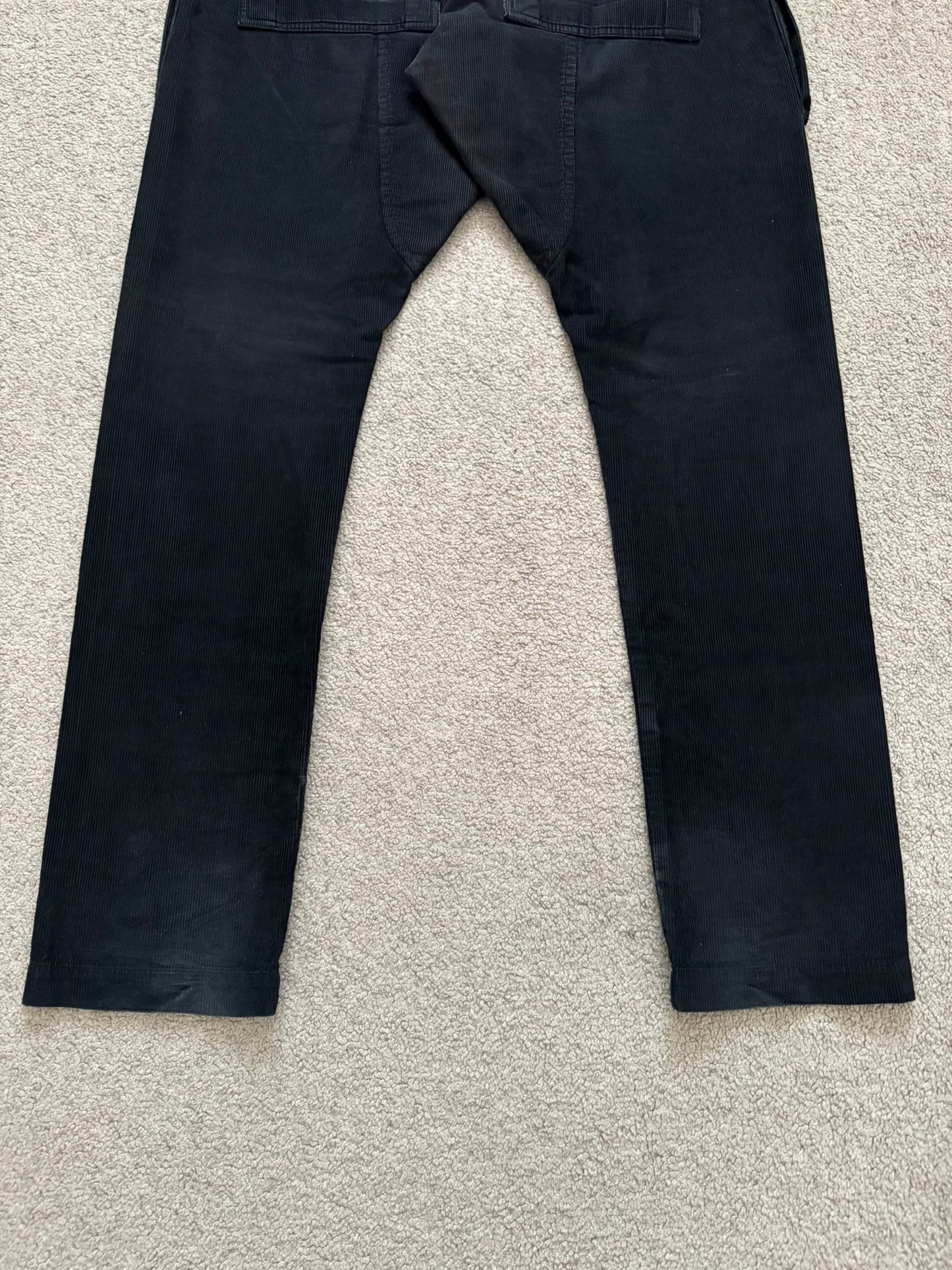 FW15 Rick Owens DRKSHDW Black Corduroy Creatch Cargo Pants