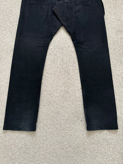 FW15 Rick Owens DRKSHDW Black Corduroy Creatch Cargo Pants