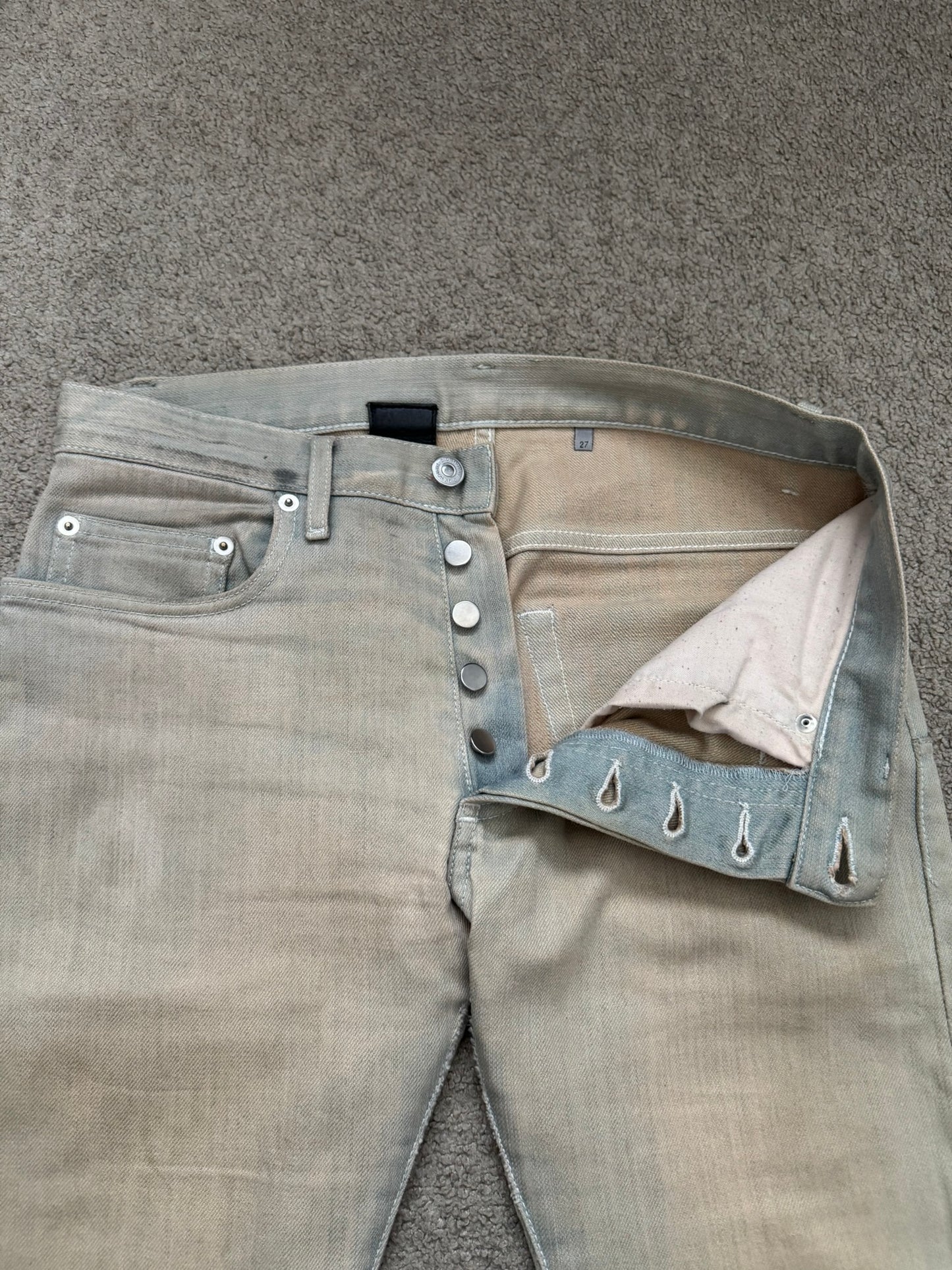 SS09 Dior Homme by Kris Van Assche Dirty Bleu Claire Reissue Denim Jeans