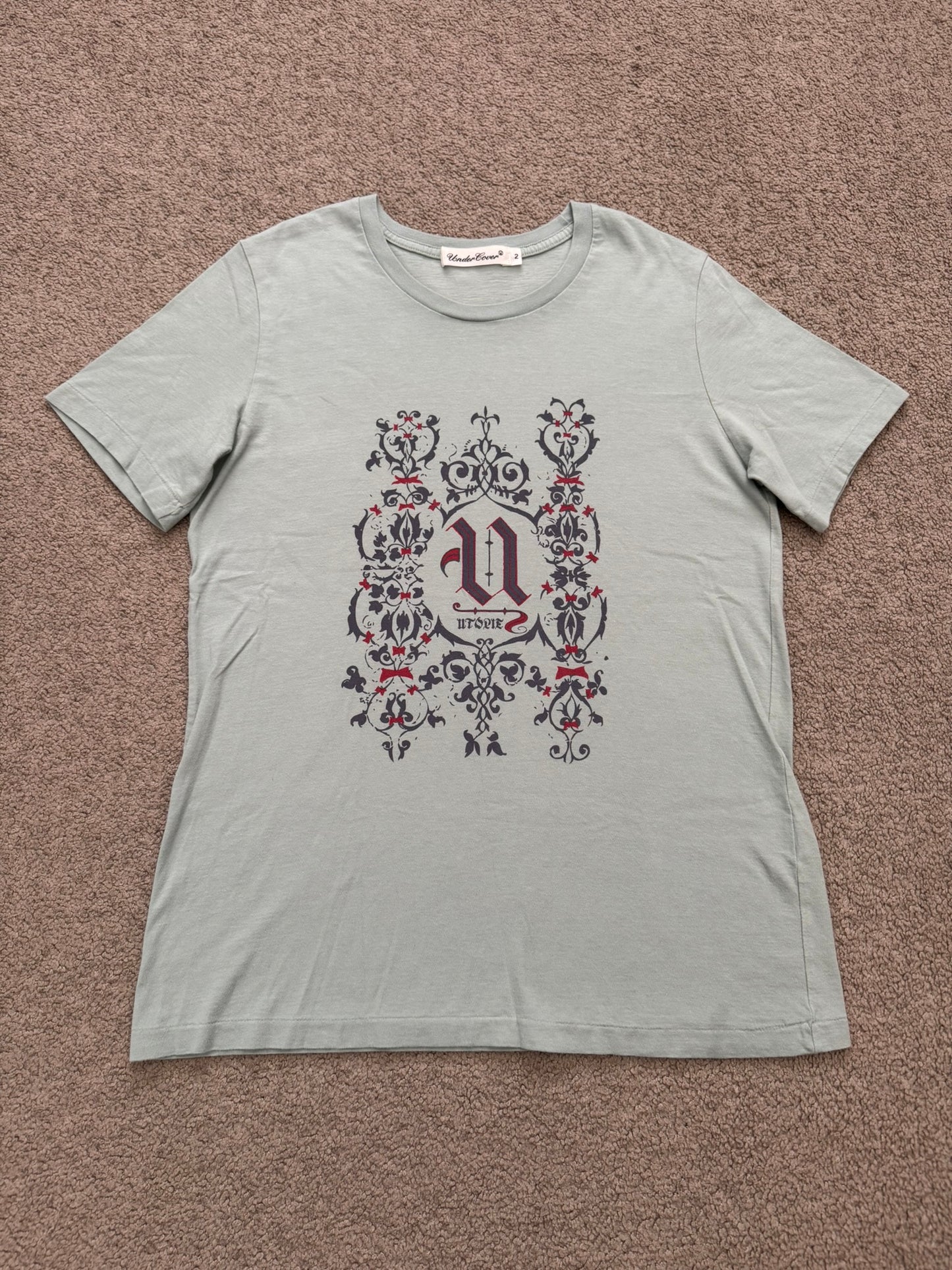Undercover Medieval U Logo Graphic Mint Colored T Shirt