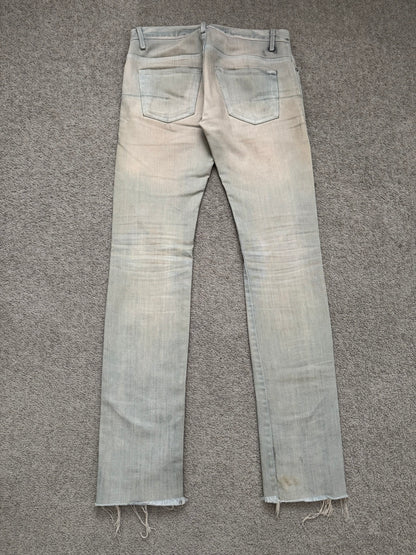 SS09 Dior Homme by Kris Van Assche Dirty Bleu Claire Reissue Denim Jeans