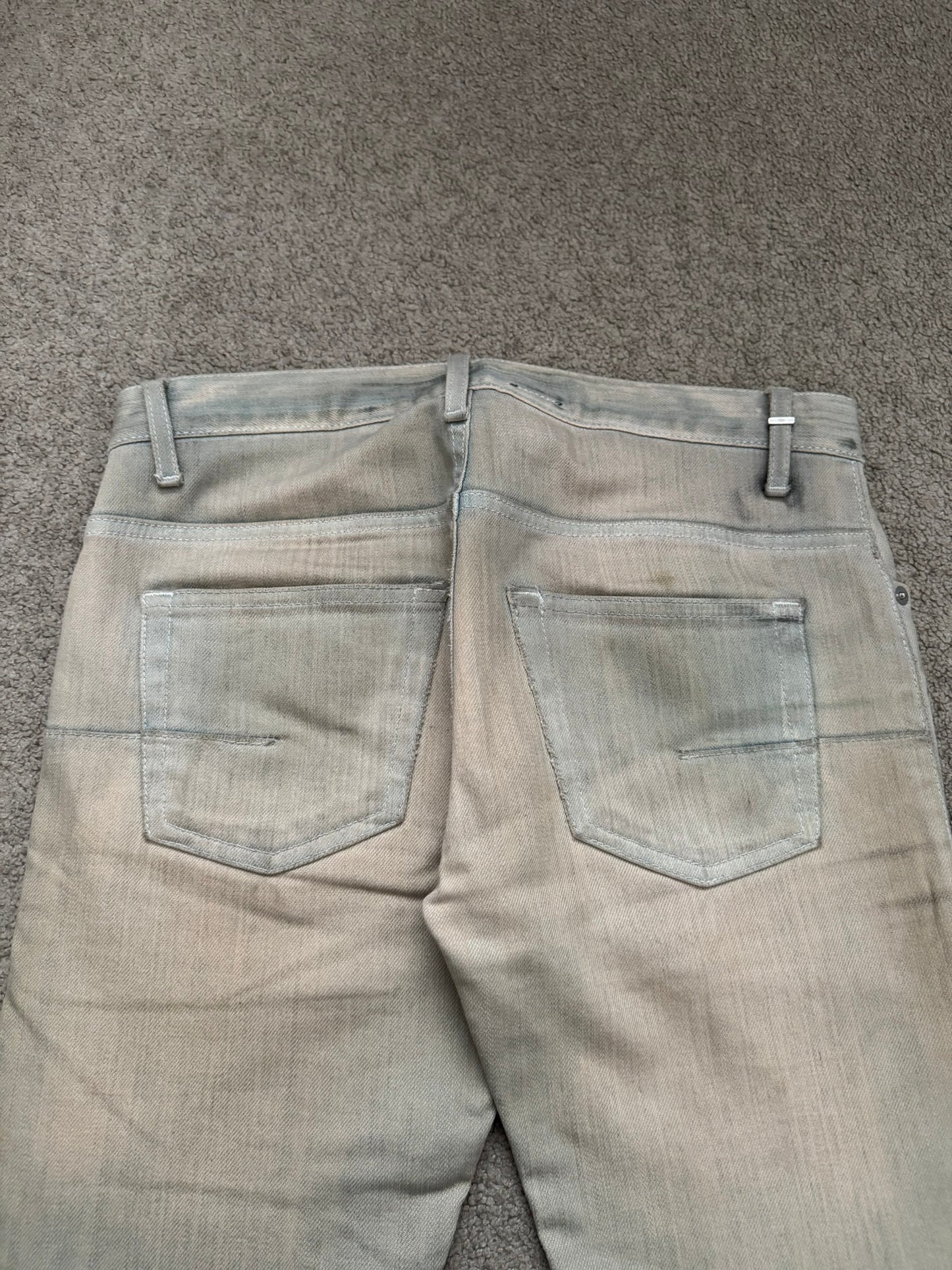 SS09 Dior Homme by Kris Van Assche Dirty Bleu Claire Reissue Denim Jeans