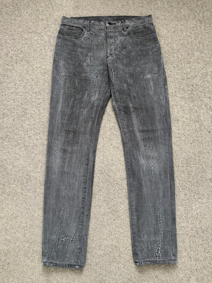 AW08 Dior Homme by Kris Van Assche Batik Wash Spiderweb Denim Jeans