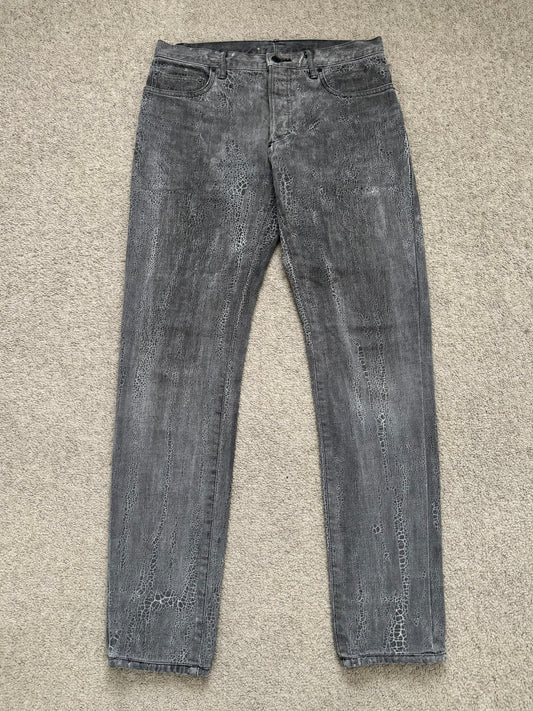 AW08 Dior Homme by Kris Van Assche Batik Wash Spiderweb Denim Jeans