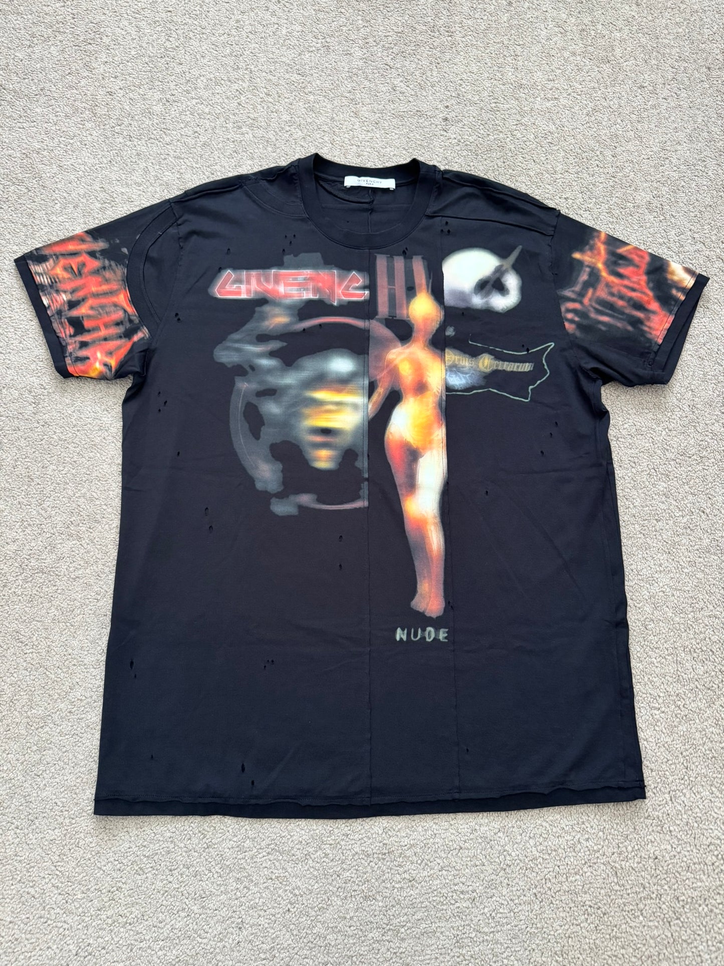 FW16 Givenchy by Riccardo Tisci Heavy Metal Split T Shirt