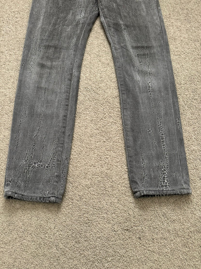 AW08 Dior Homme by Kris Van Assche Batik Wash Spiderweb Denim Jeans