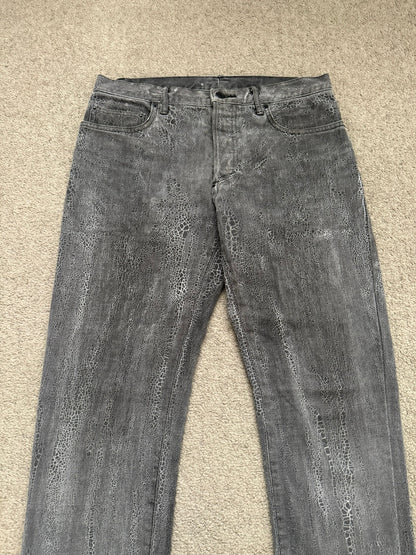 AW08 Dior Homme by Kris Van Assche Batik Wash Spiderweb Denim Jeans